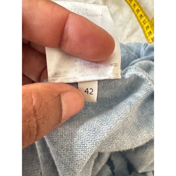 Stella McCartney Dress Tunic Italy Cashmere Size US 6/8 Blue Knit Graphic Sheer - Picture 7 of 8